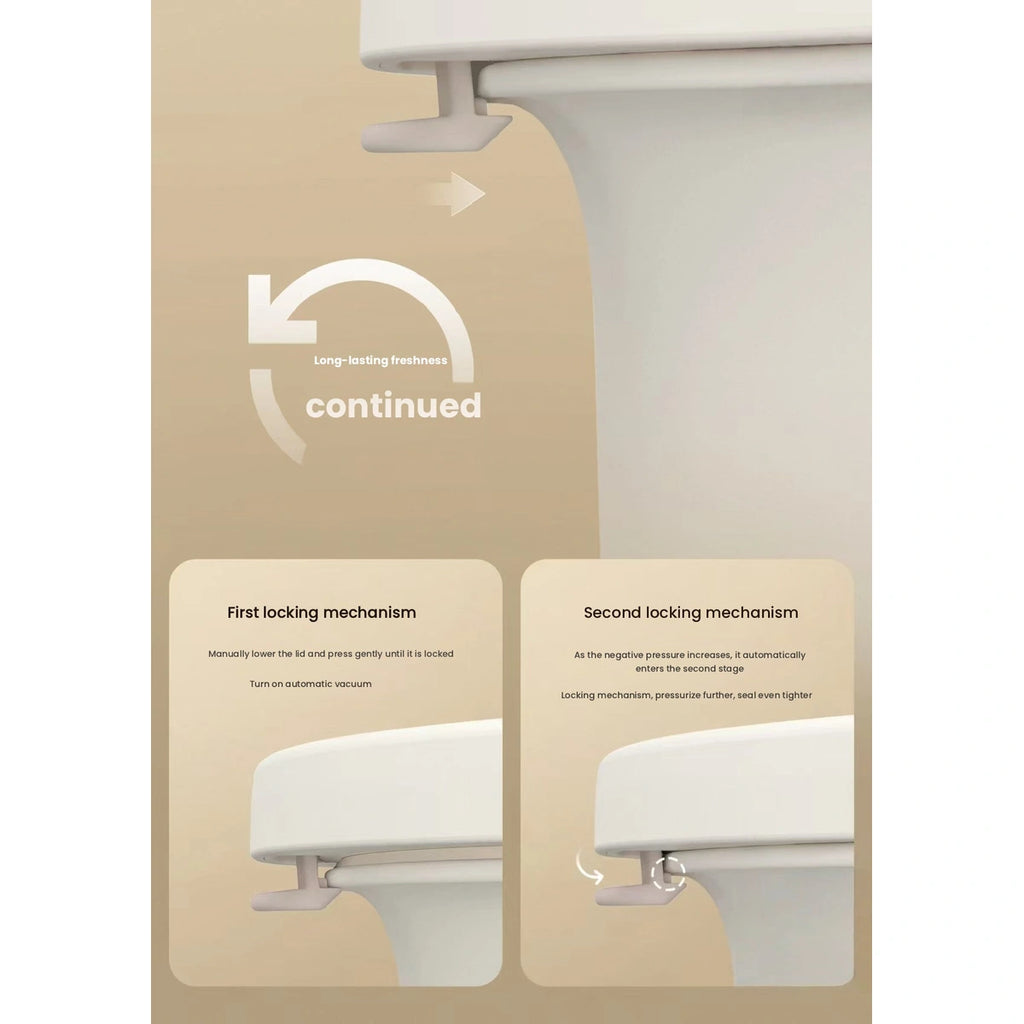 Meoof food storage bin: two lid closing positions illustrated
