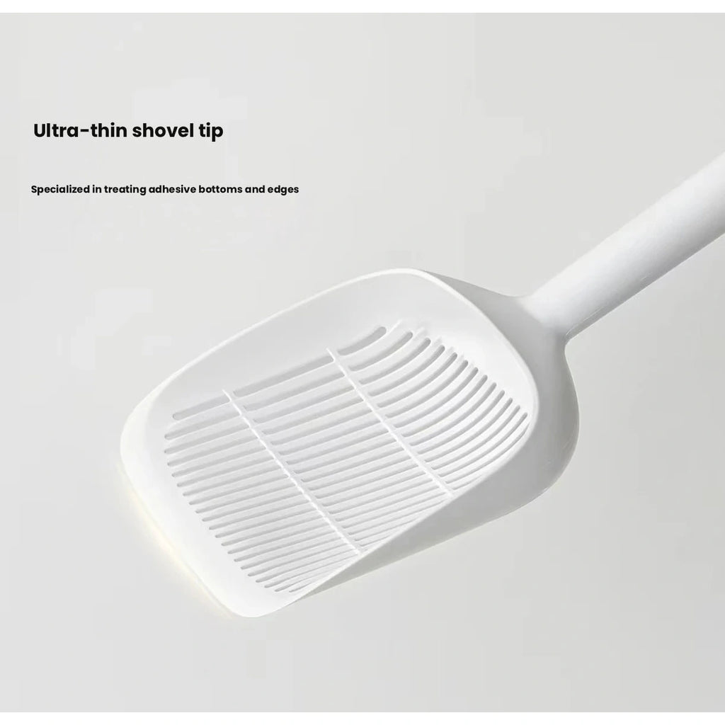 Meoof cat litter scoop: slotted scoop head close-up
