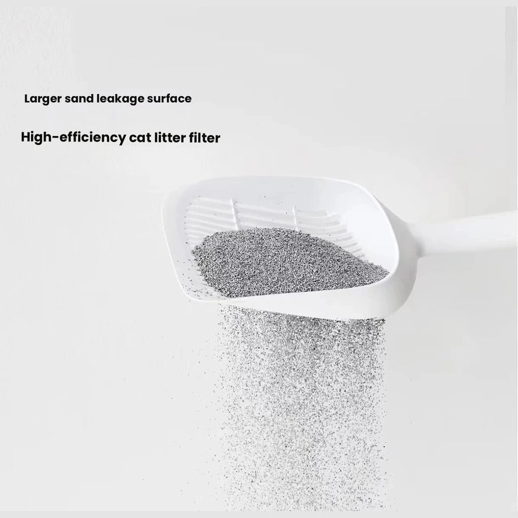 Meoof cat litter scoop: cat litter passing through scoop slots