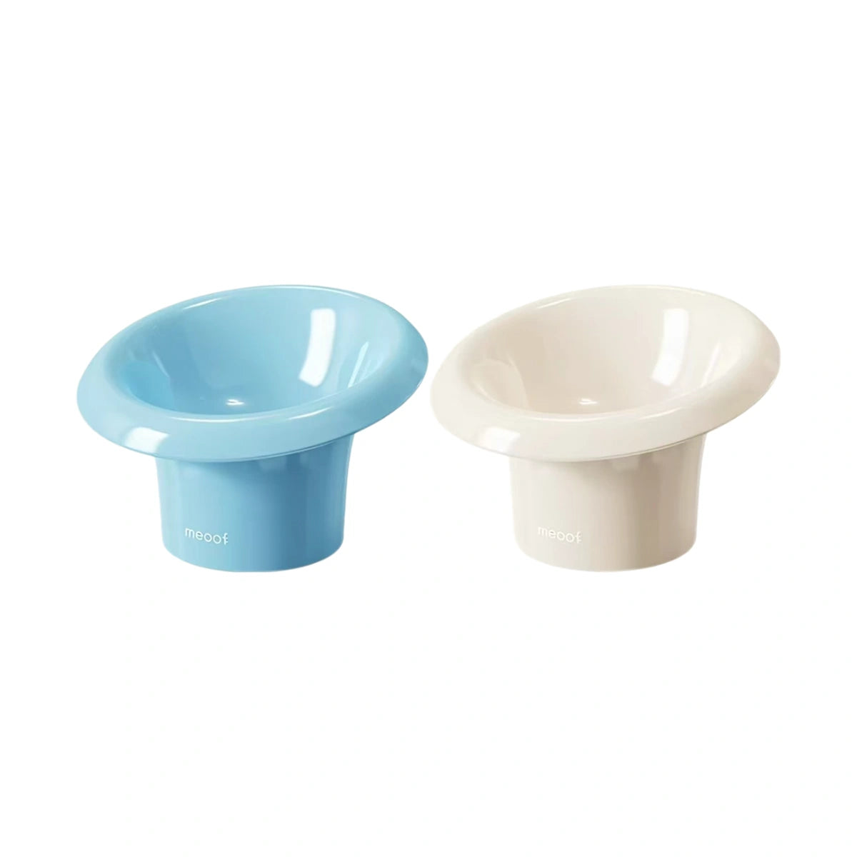 Meoof Fafa pet bowl: blue and white Fafa raised bowls