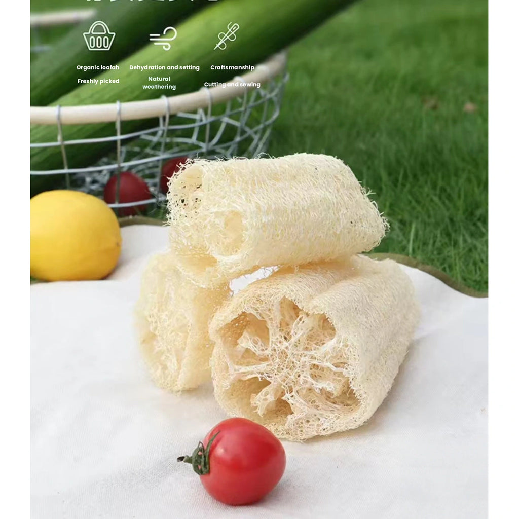Close-up of textured luffa-style Meoof cat toy pieces
