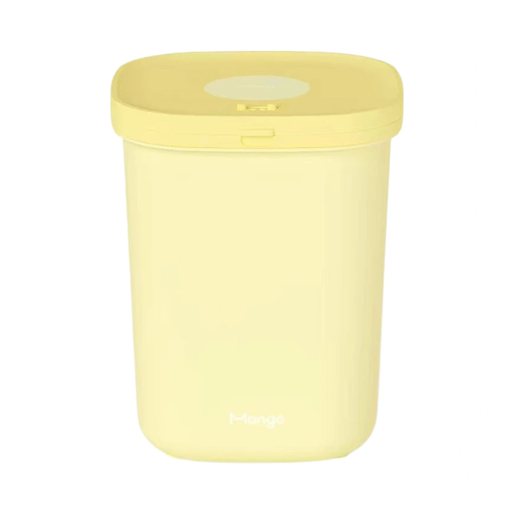 Yellow Mango pet food storage bin with lid closed