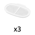 Three PAWGETHER FTE-P34 oval filter pads