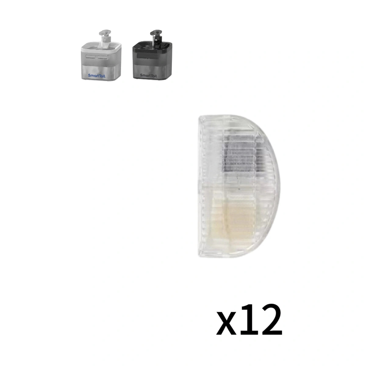 Twelve SmartTail S1 fountain filter pieces