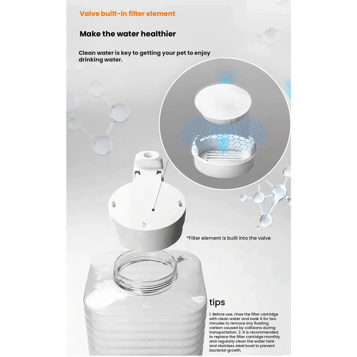 UXZ 8L 高床式ペット用給水器 画像6：給水器・説明図
