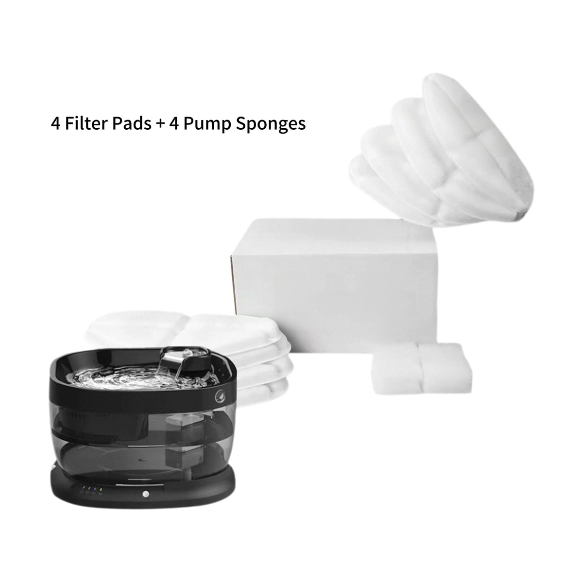 UXZ set of four fountain filter pads and four pump sponges