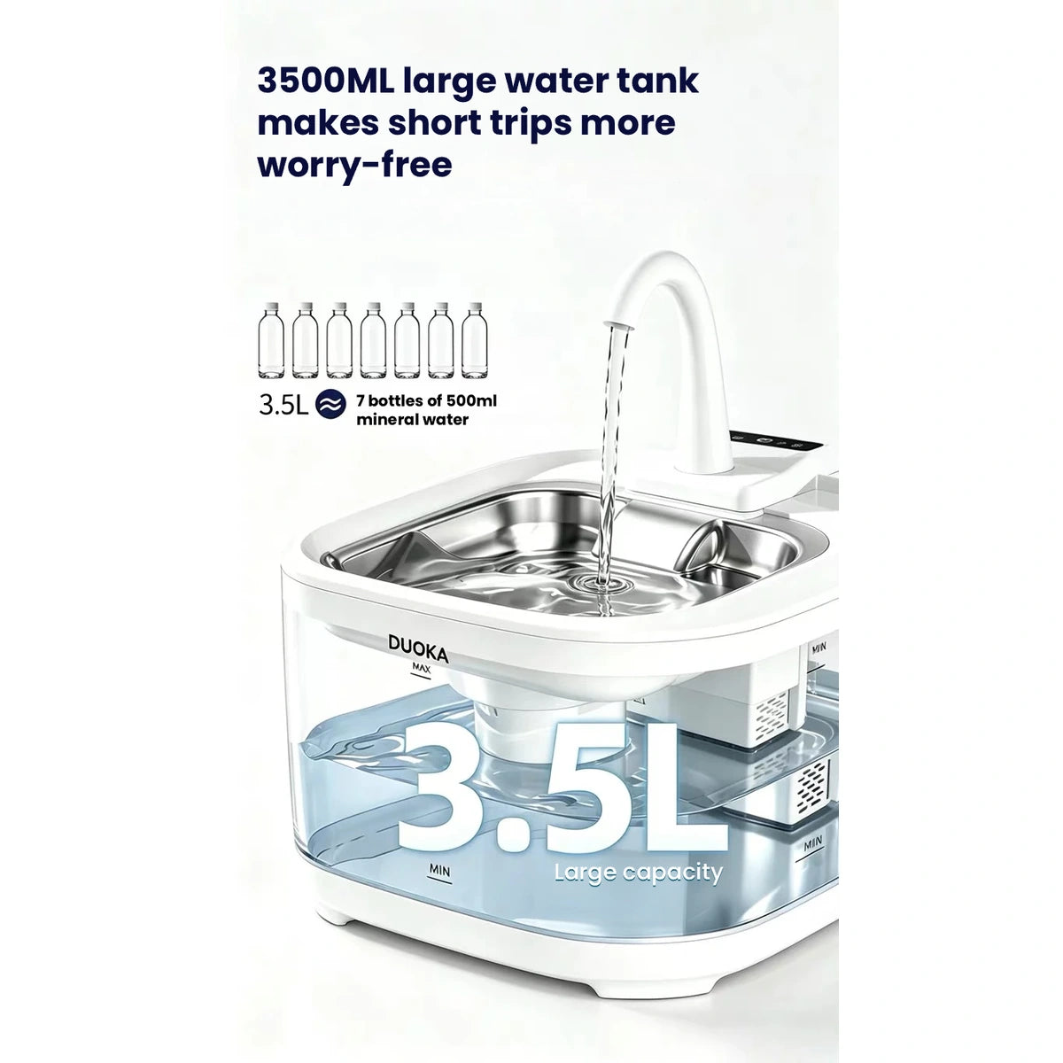 DUOKA fountain with 3.5 L reservoir capacity illustration