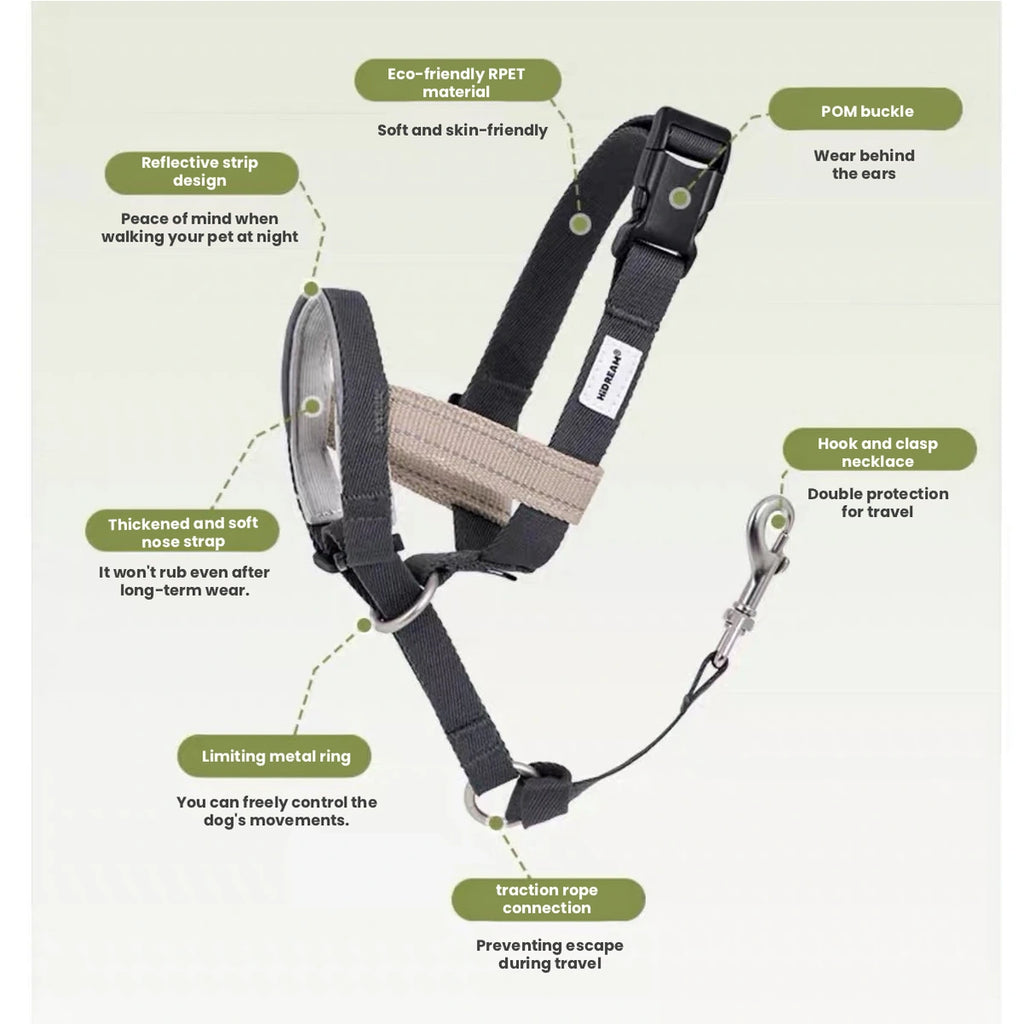 HiDREAM head halter adjustment and clip diagram