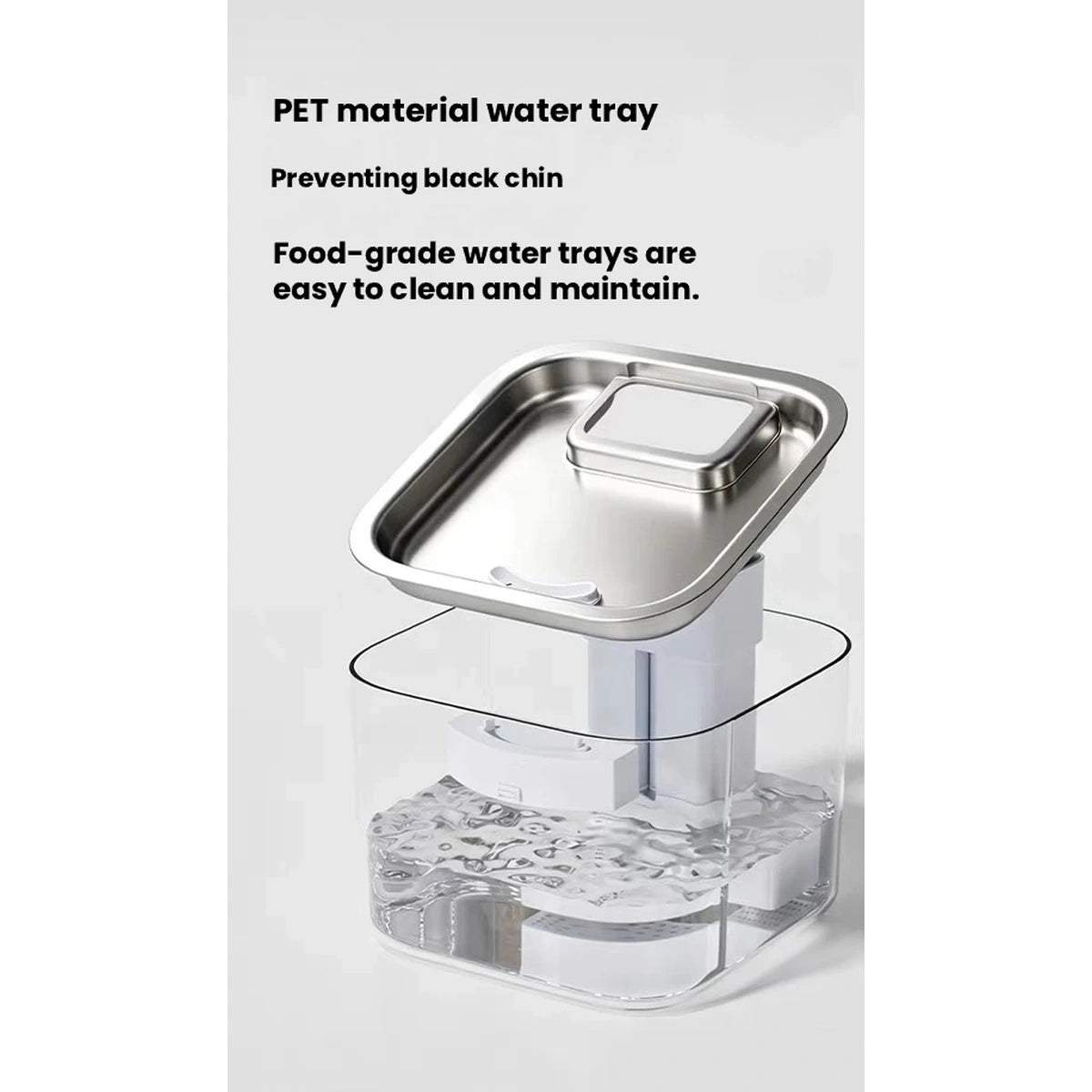 Metal top drinking tray on the Madden fountain