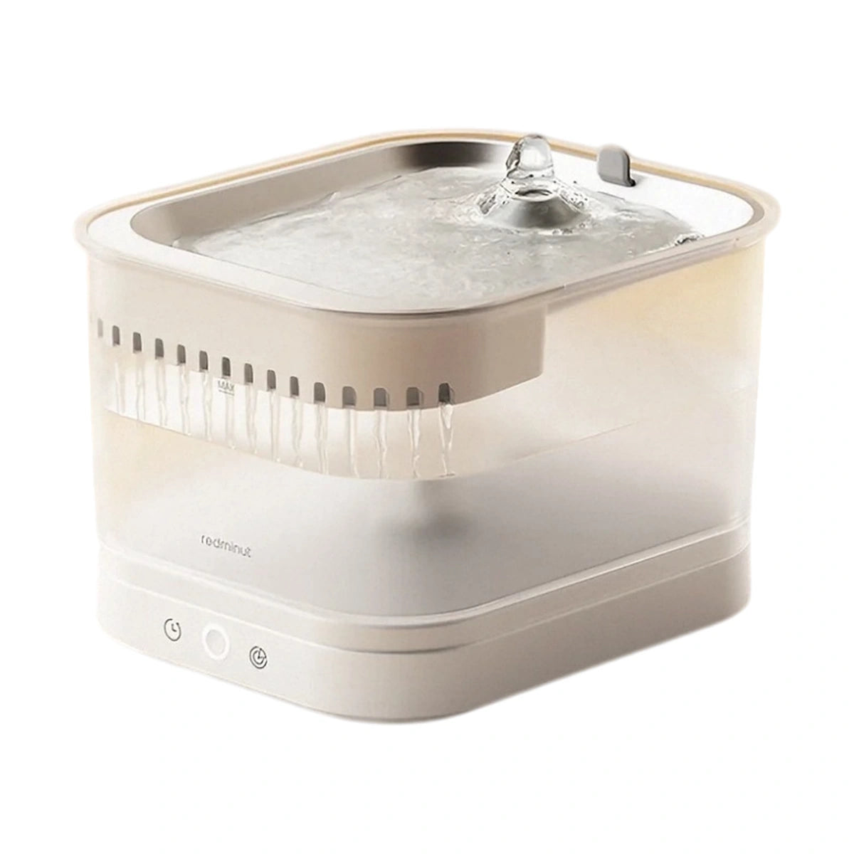 Redminut pet water fountain with a metal top drinking tray