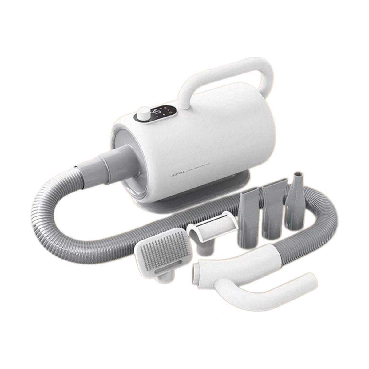 White Redminut grooming dryer with hose and nozzle attachments