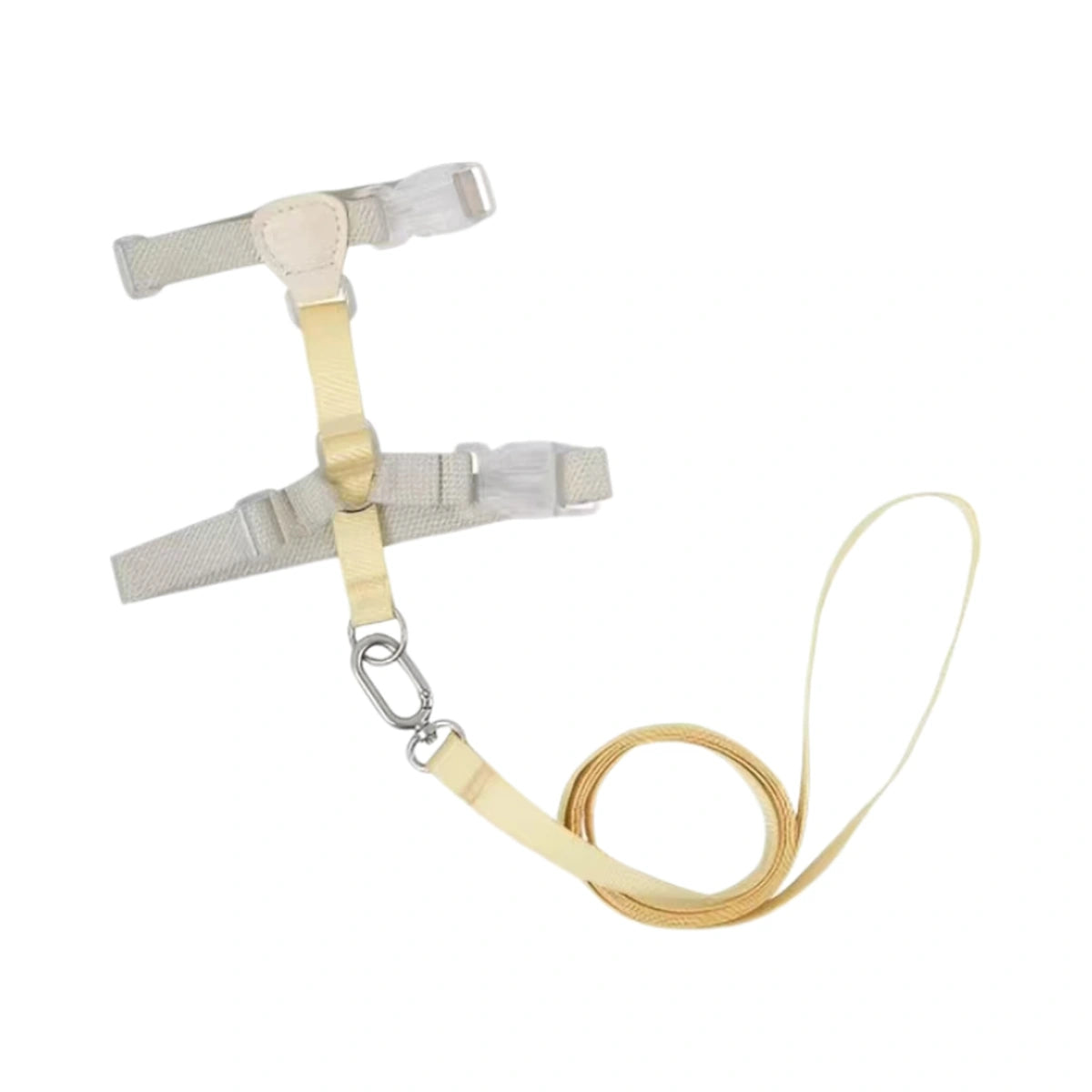 Yellow HiDREAM H-style cat harness with matching round lead