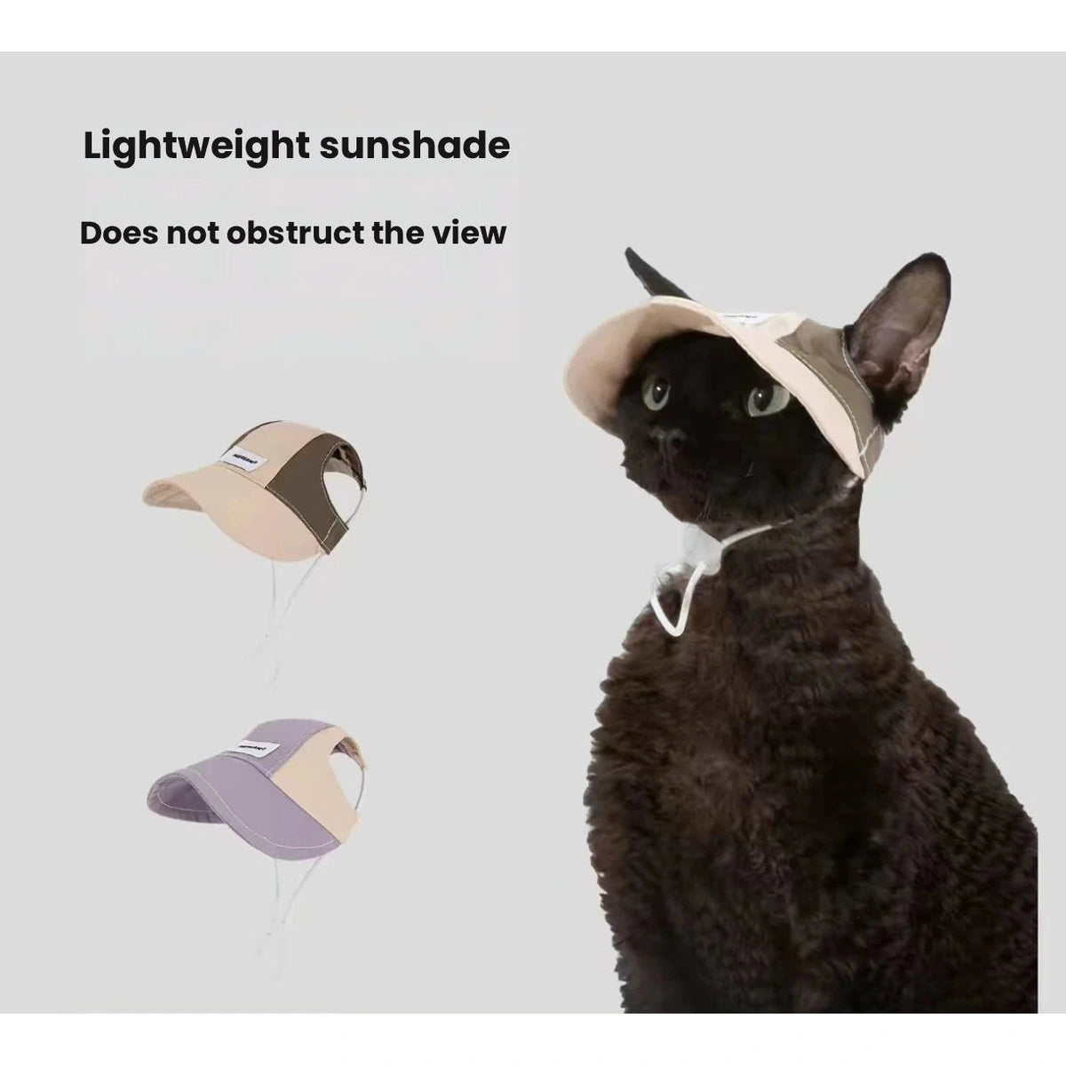 Cat wearing the beige HiDREAM brimmed hat