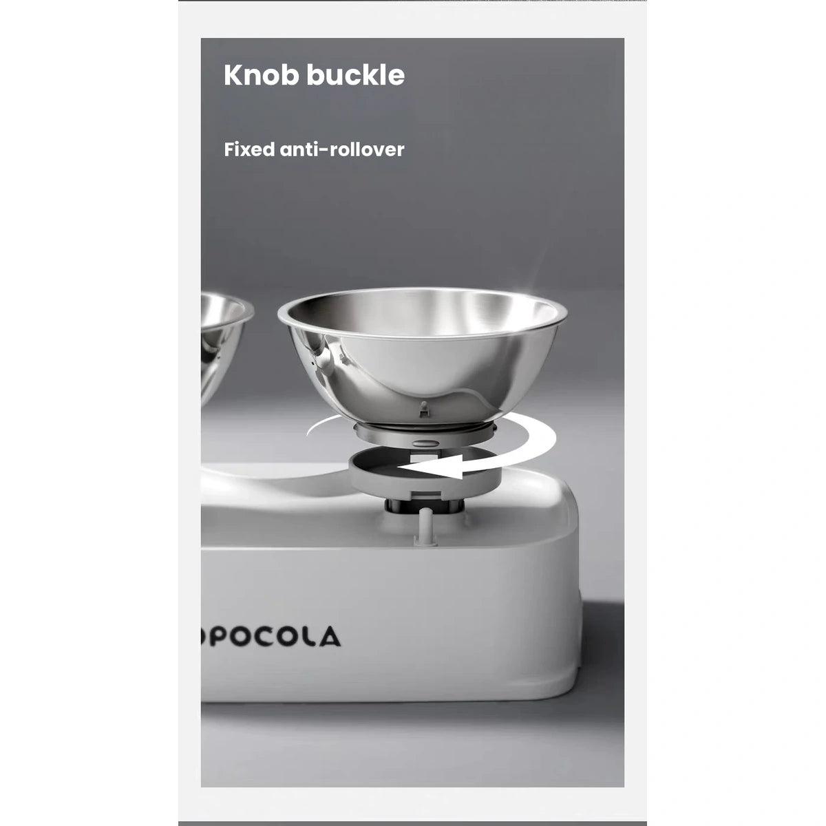 Height adjustment knob on the POPOCOLA bowl stand