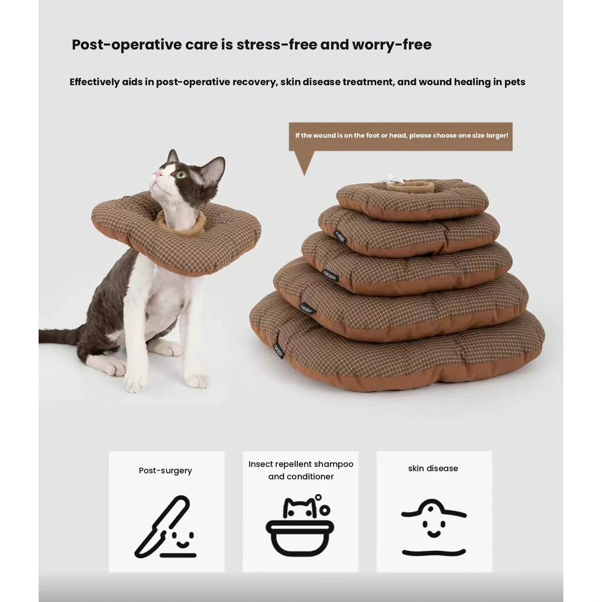 Brown HiDREAM Toast collars displayed in different sizes