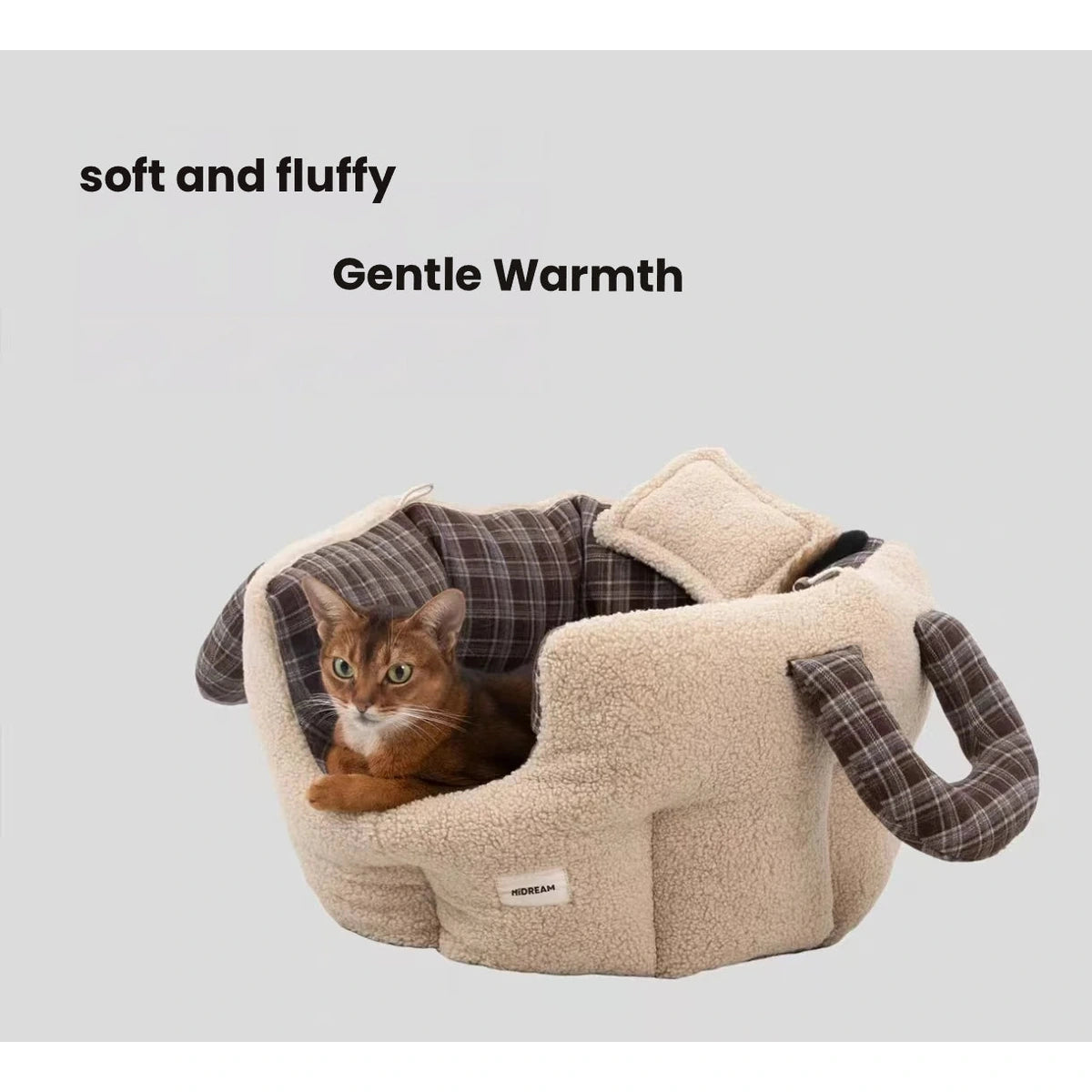 Pet resting inside a HiDREAM bed with a soft inner cushion