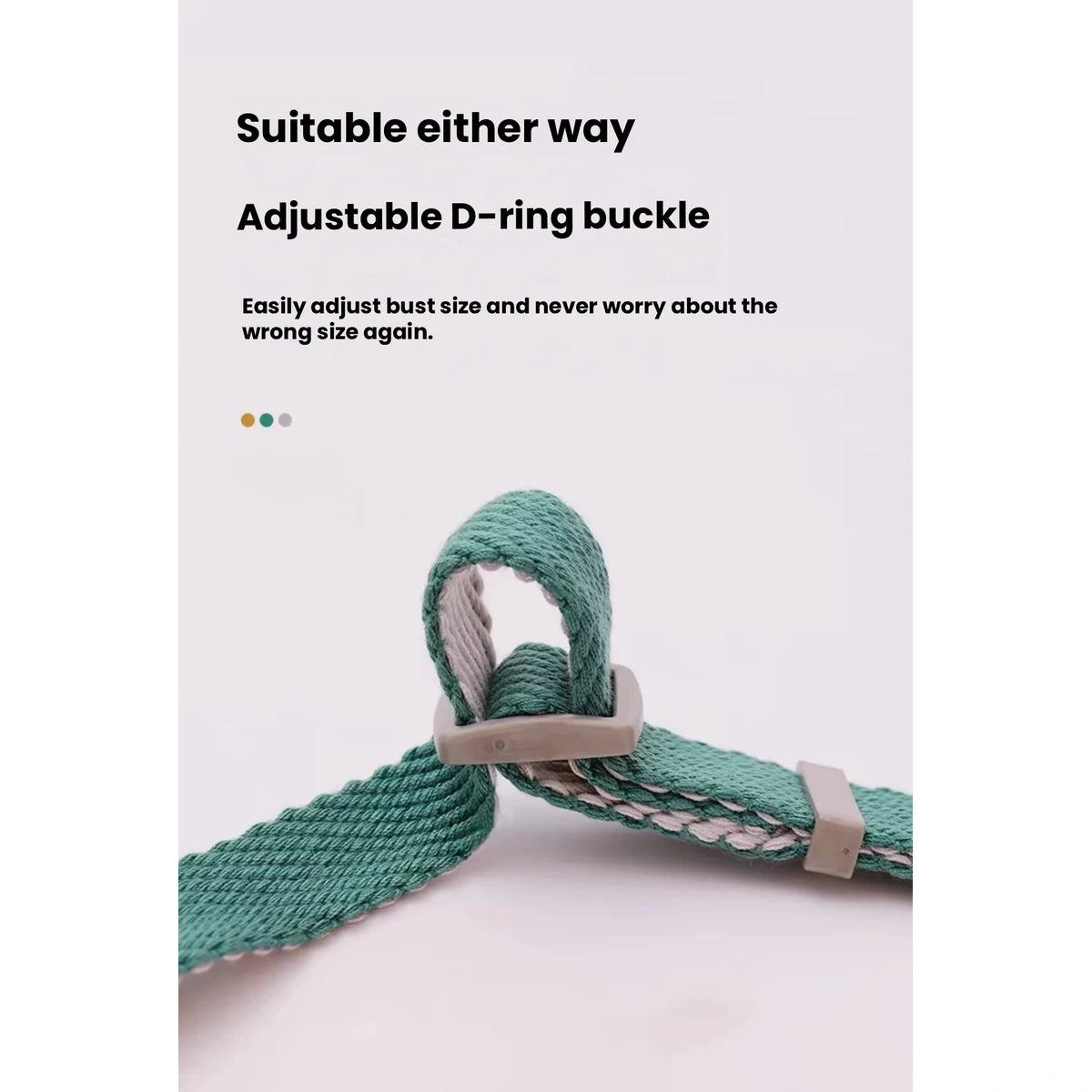 Adjustable strap buckle on the Toteamo dog harness