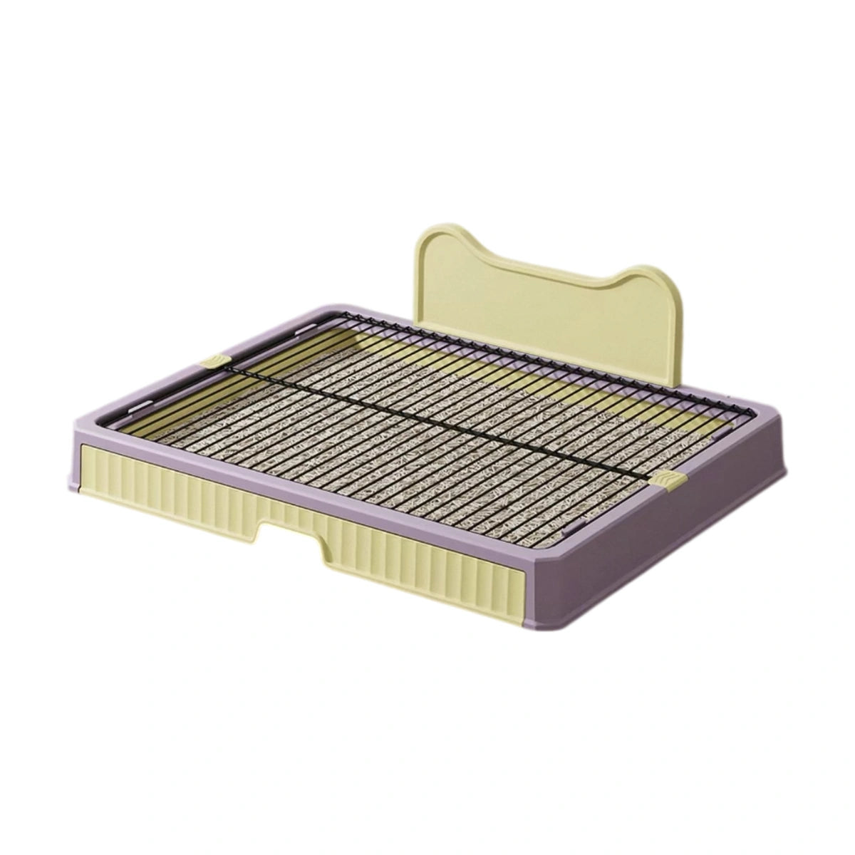 Purple and yellow KIMPETS dog potty tray