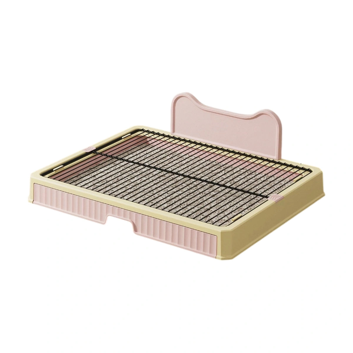Pink and yellow KIMPETS dog potty tray
