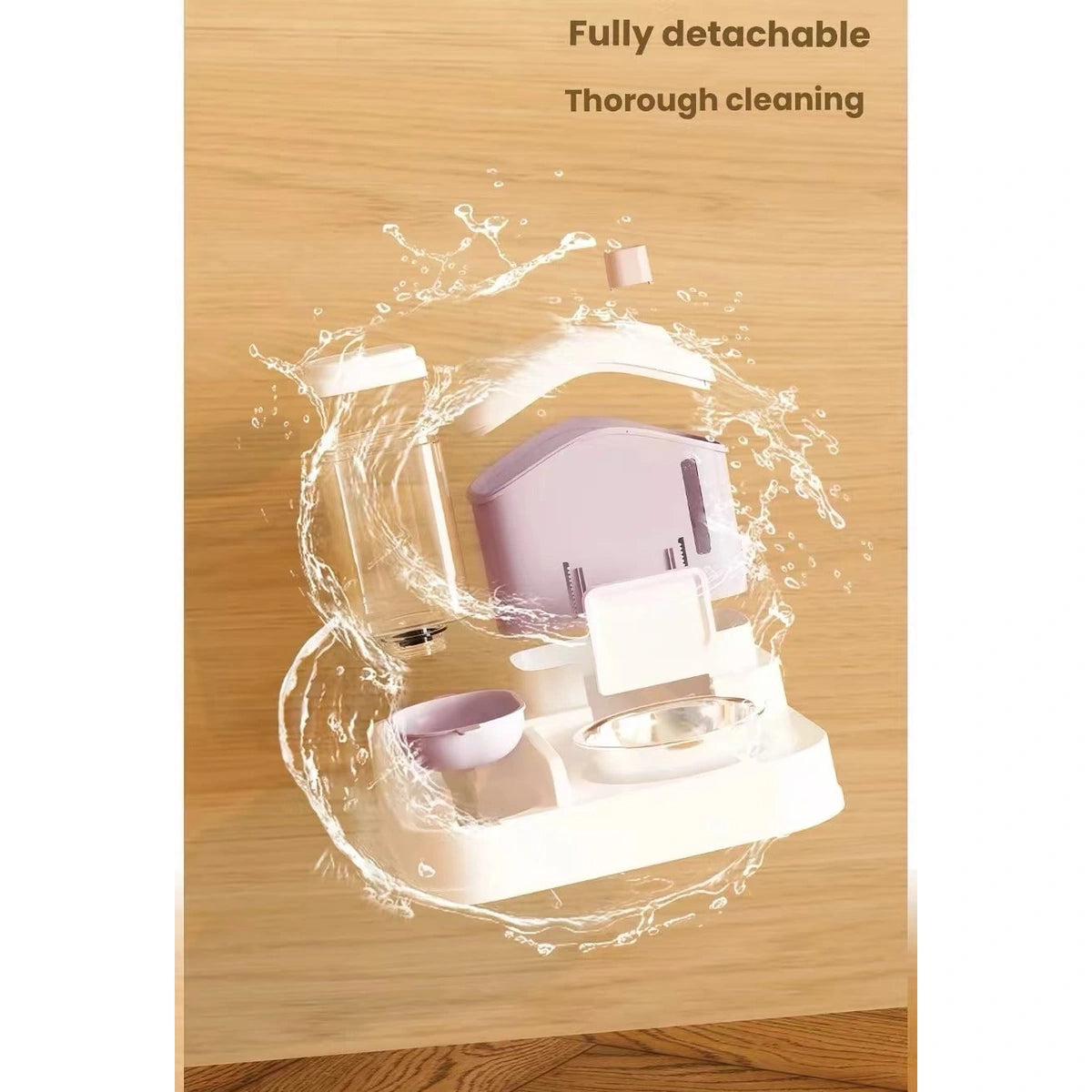 Disassembled DONGLIN Snow House feeding set shown for cleaning