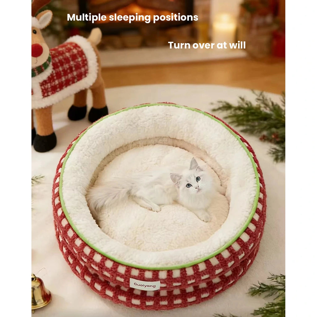 Reversible cushion illustrated inside the red HiDREAM bed