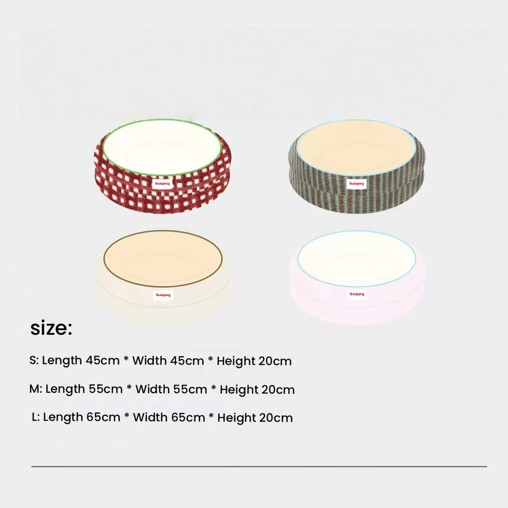 Size and colour chart for the HiDREAM round pet bed