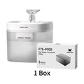 One box of Pawgether FTE-P900 replacement filters beside the compatible P900 fountain