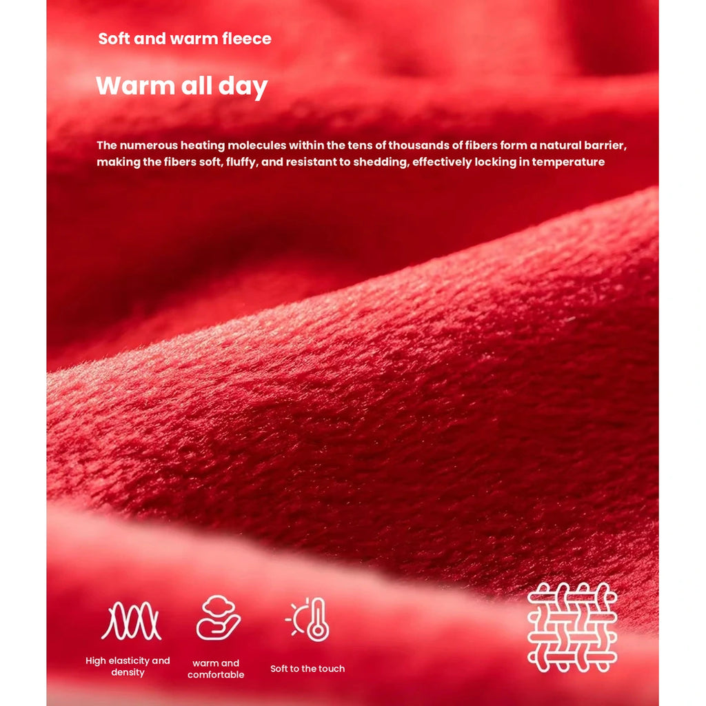 Close-up of the red fleece-like lining fabric