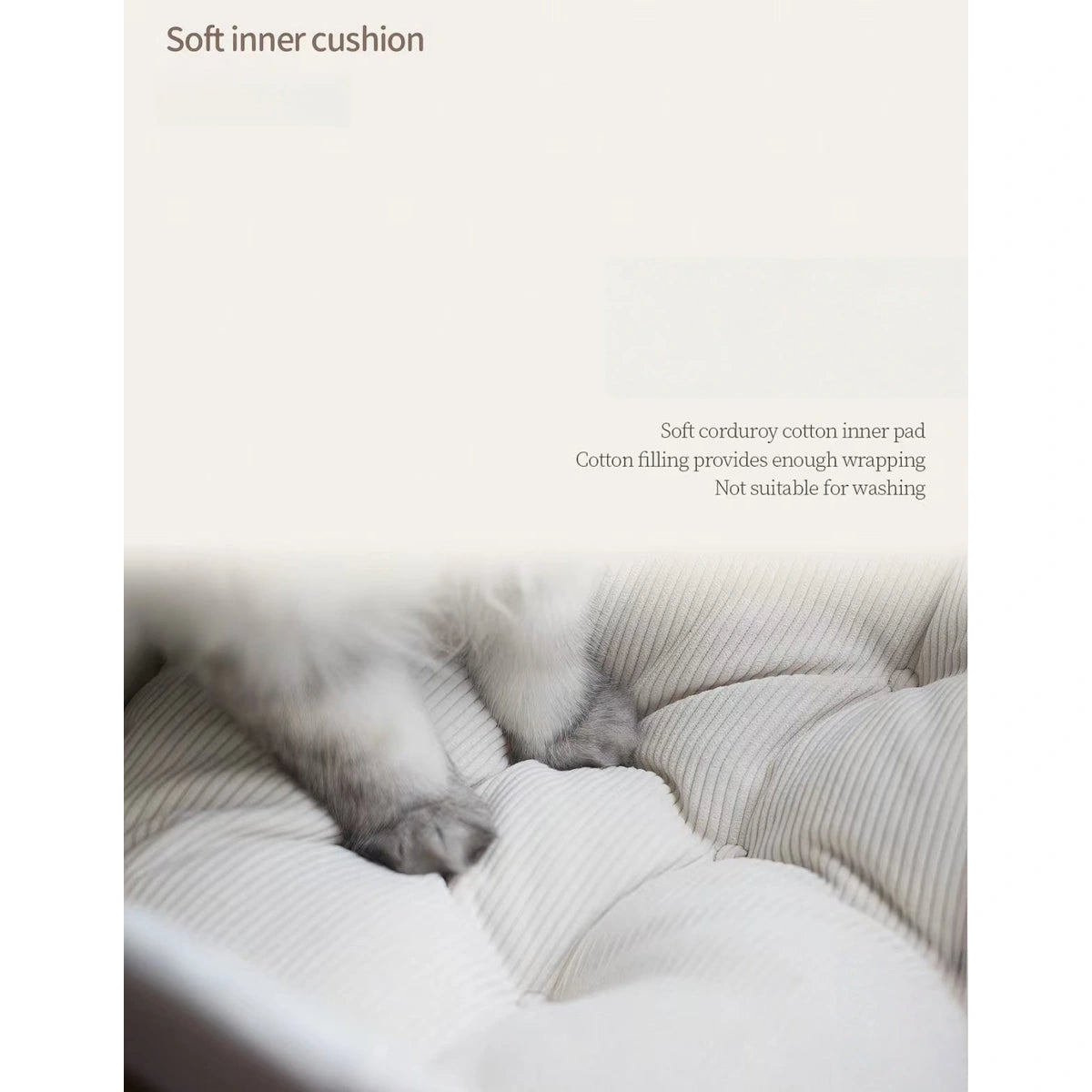 Close-up of the soft cushion inside the inFluffy cat bed