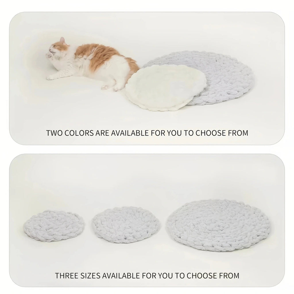 Grey and White inFluffy mats shown in three sizes