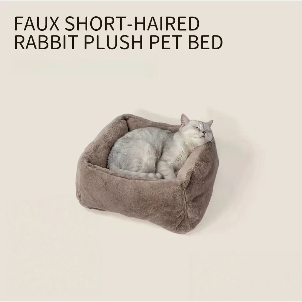 Cat resting inside the inFluffy faux fur bed