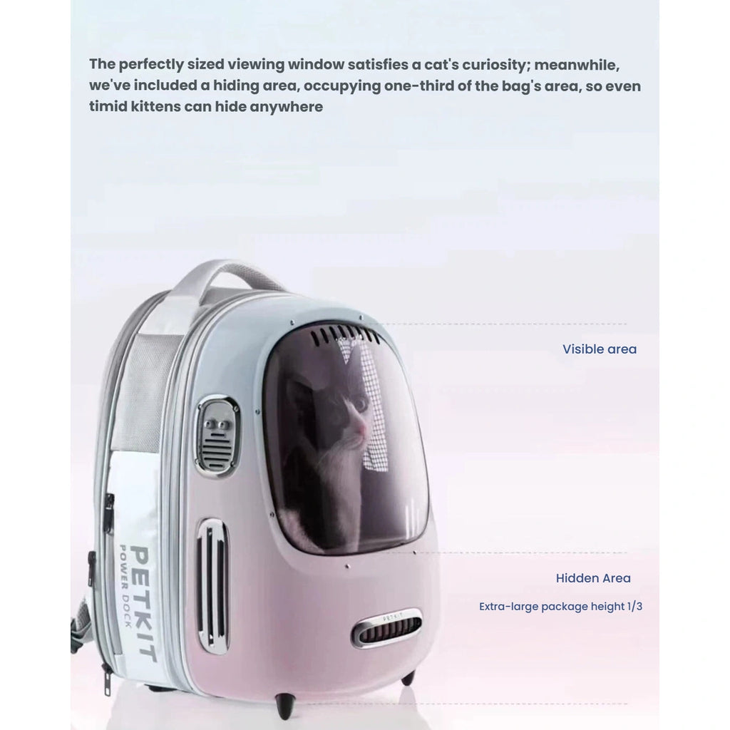 Wide viewing window and ventilation areas on the PETKIT carrier