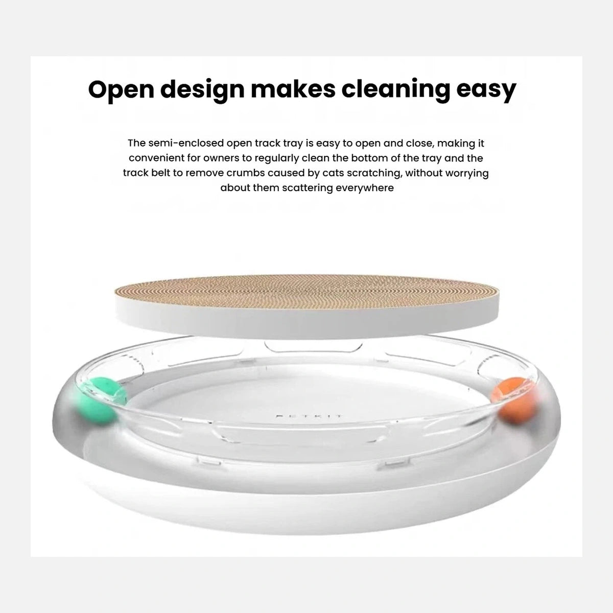 Removable centre pad and easy-clean frame of the PETKIT scratcher