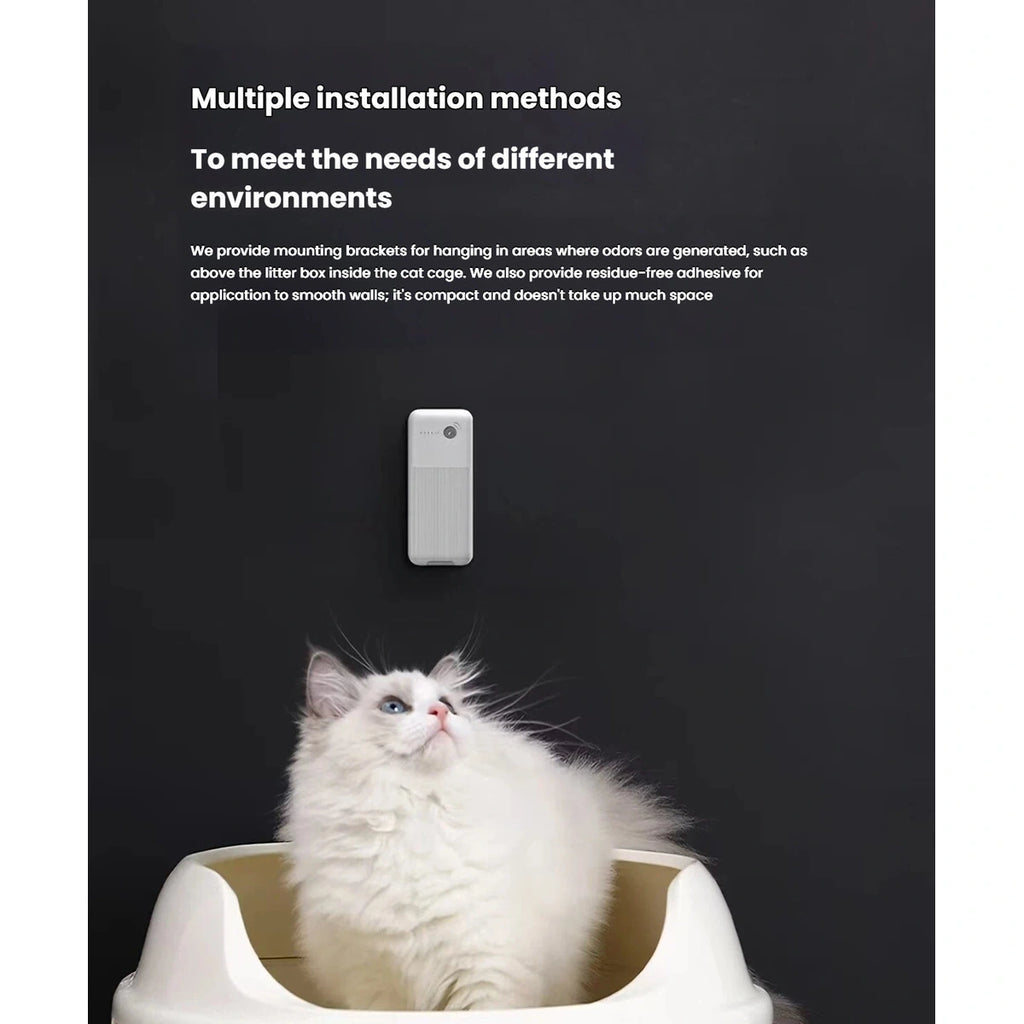 Wall and litter-box mounting options for the PETKIT deodoriser
