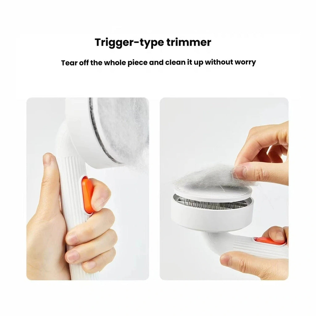 Push-button hair release on the PETKIT grooming brush