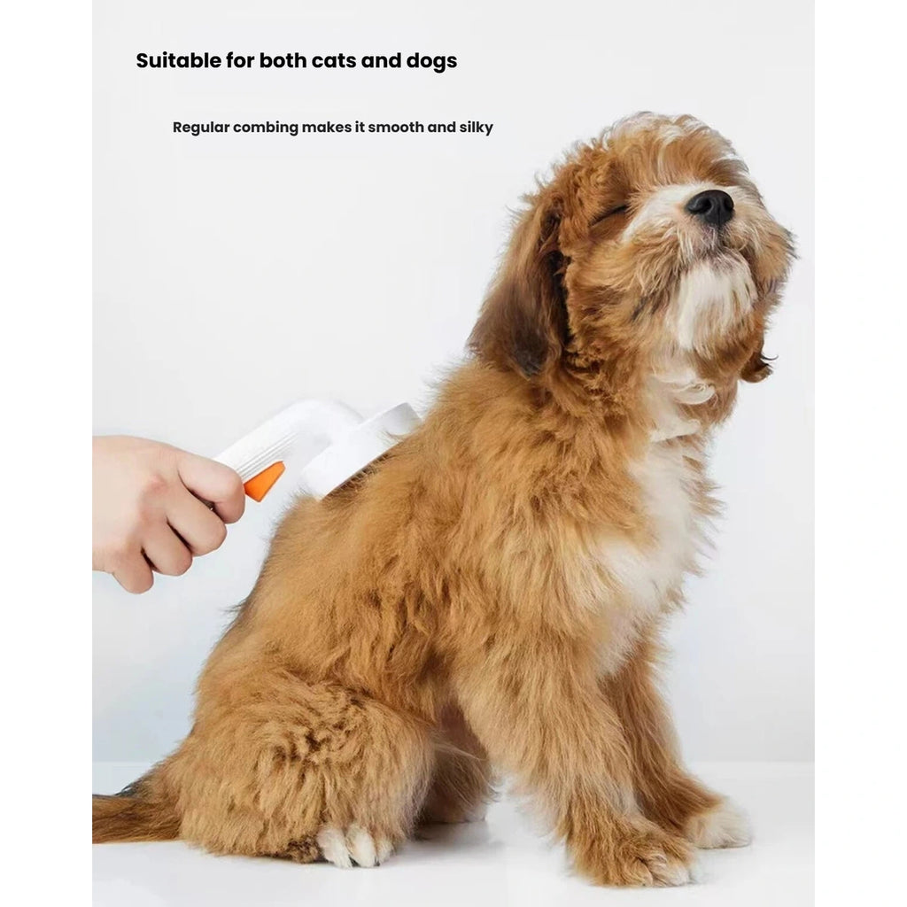 PETKIT slicker brush used to groom a dog