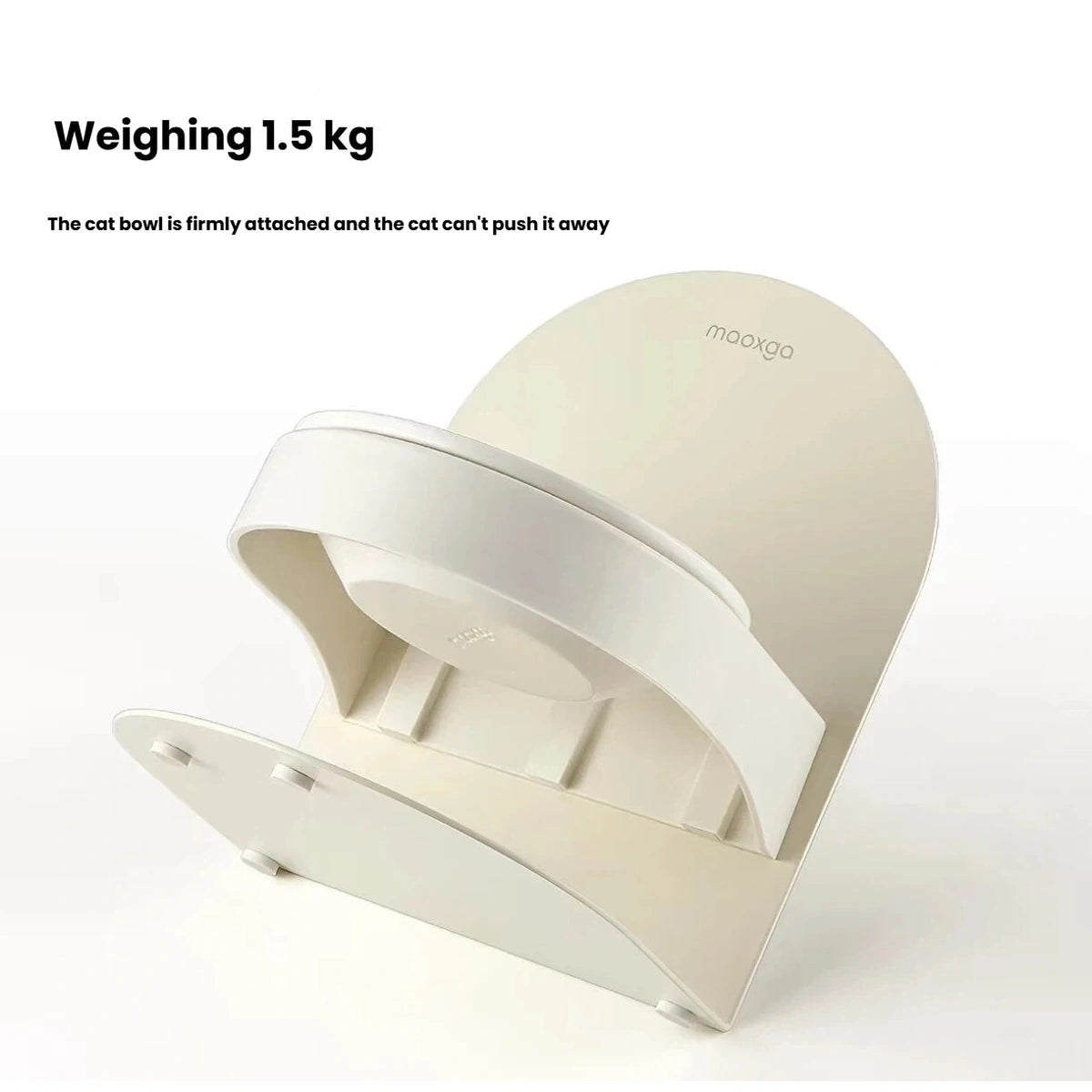 Underside of the weighted Miao Xiang Jia adjustable cat bowl stand