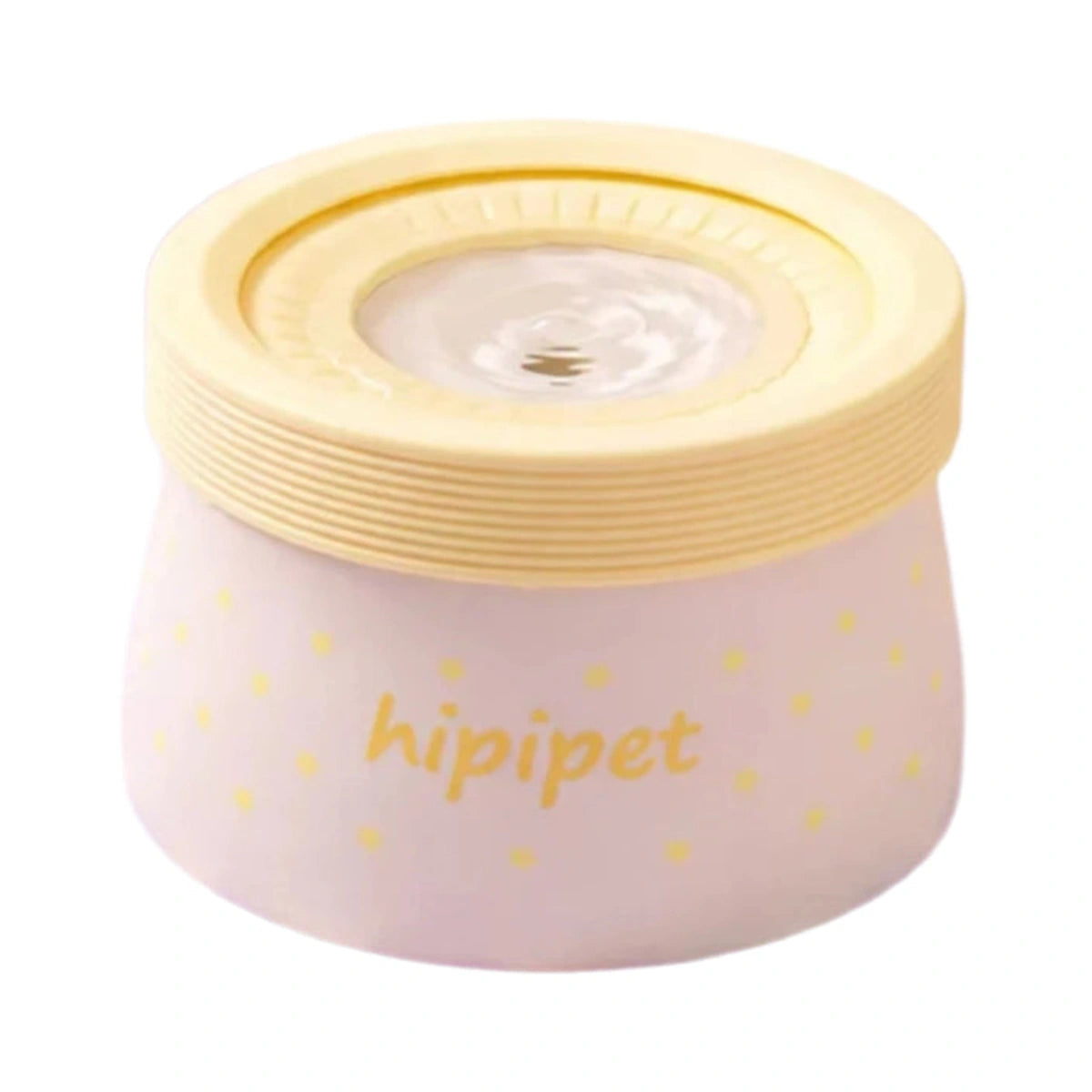 Yellow and pink Hipipet 600 ml floating-disk pet water bowl