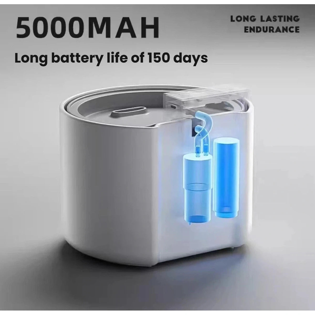 Battery capacity graphic for the Popocola wireless ceramic cat fountain
