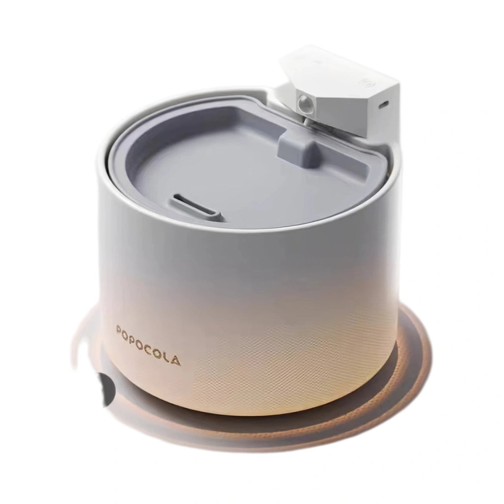 White Popocola thermal wireless ceramic cat fountain
