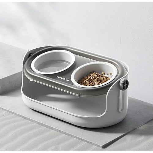 Adjustable Tilted Ceramic Anti-Tipping Pet Bowl