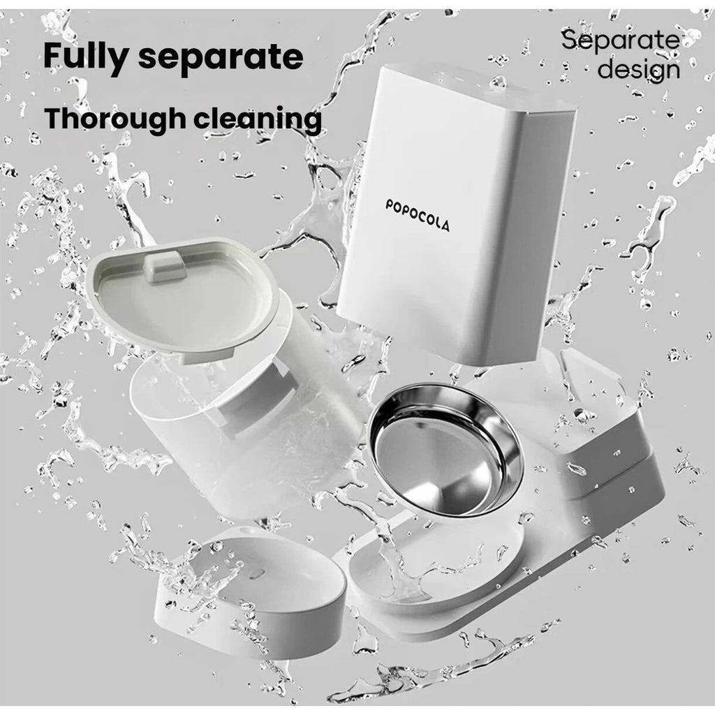 Disassembled washable parts from the Popocola feeder and fountain
