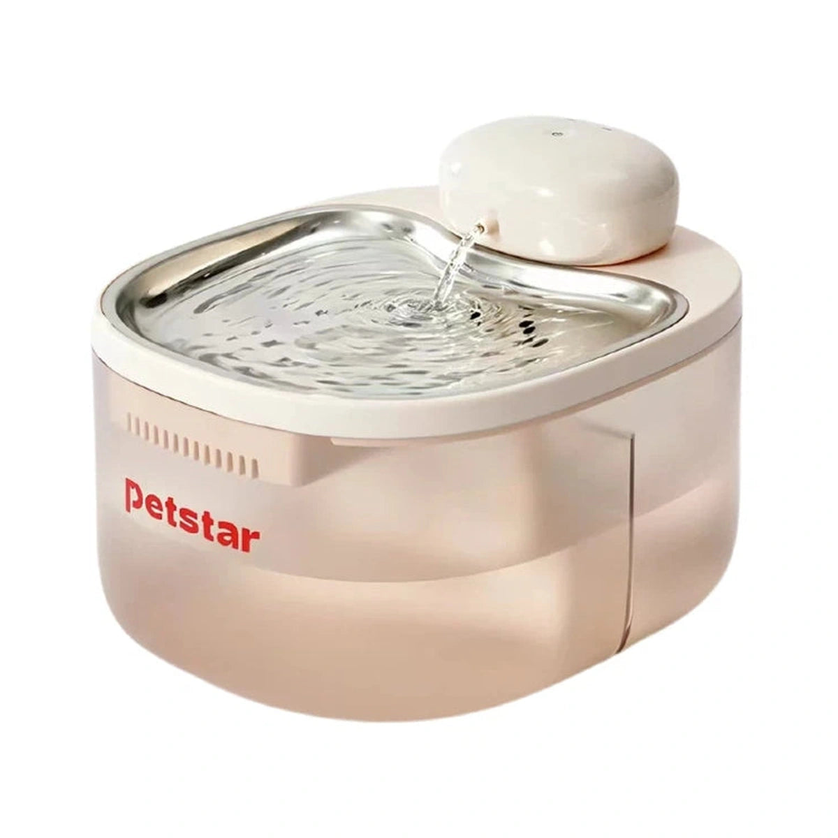 Petstar water fountain with stainless steel tray and rounded top module