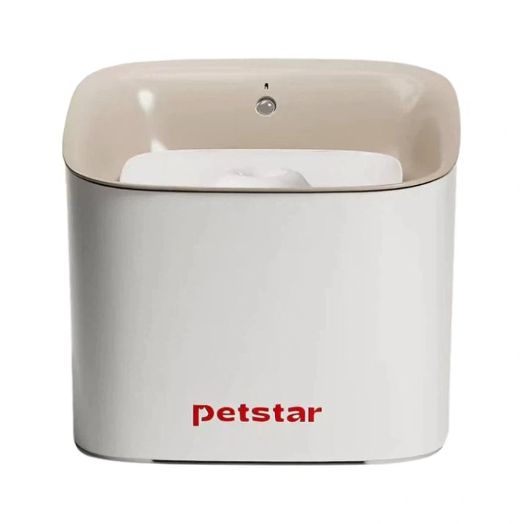 Petstar cordless water fountain with a recessed cream-coloured drinking tray