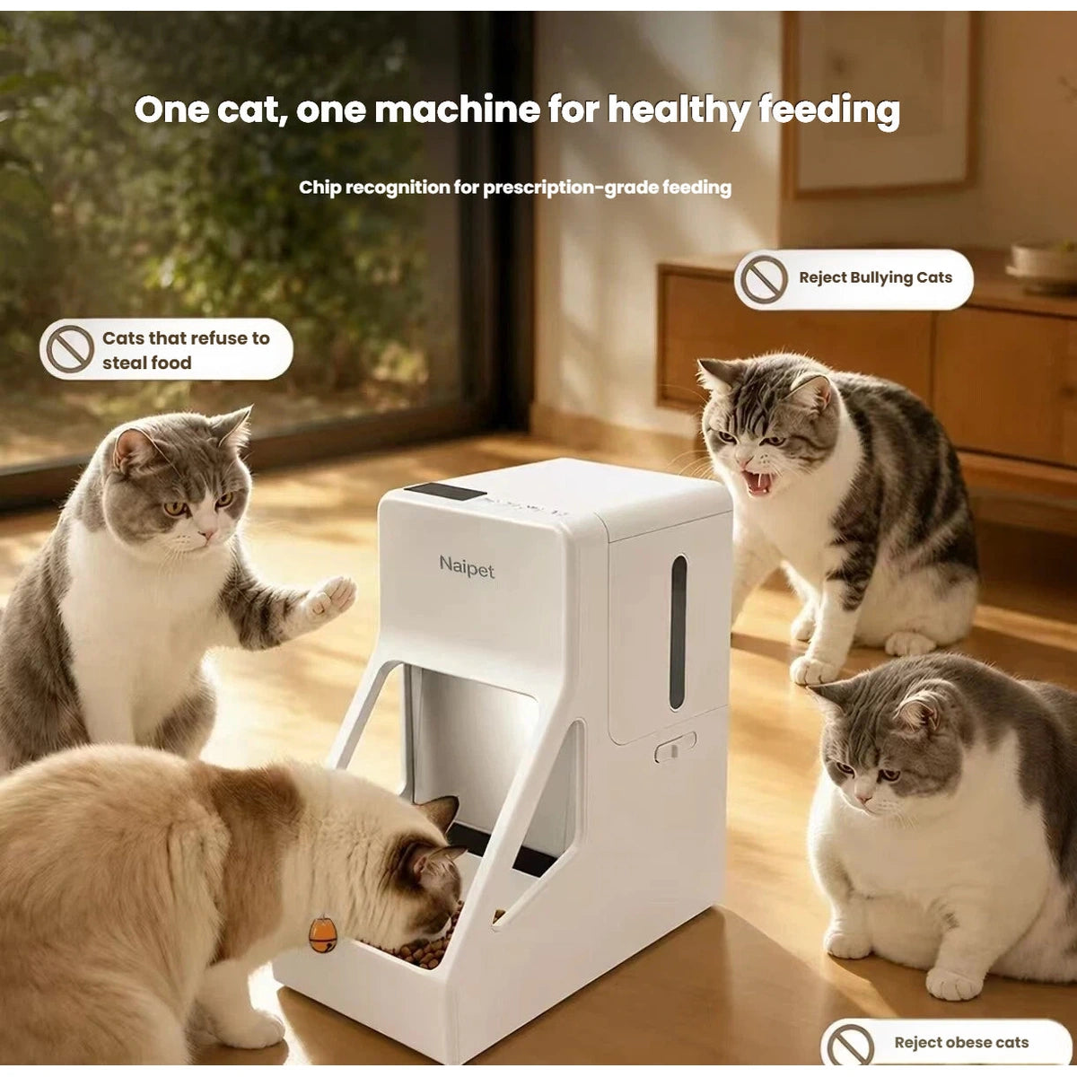 Petstar Microchip Automatic Cat Feeder for Multi-Cat Homes