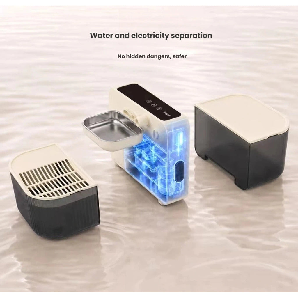 Naipet fountain components separated to show the water tanks and central unit