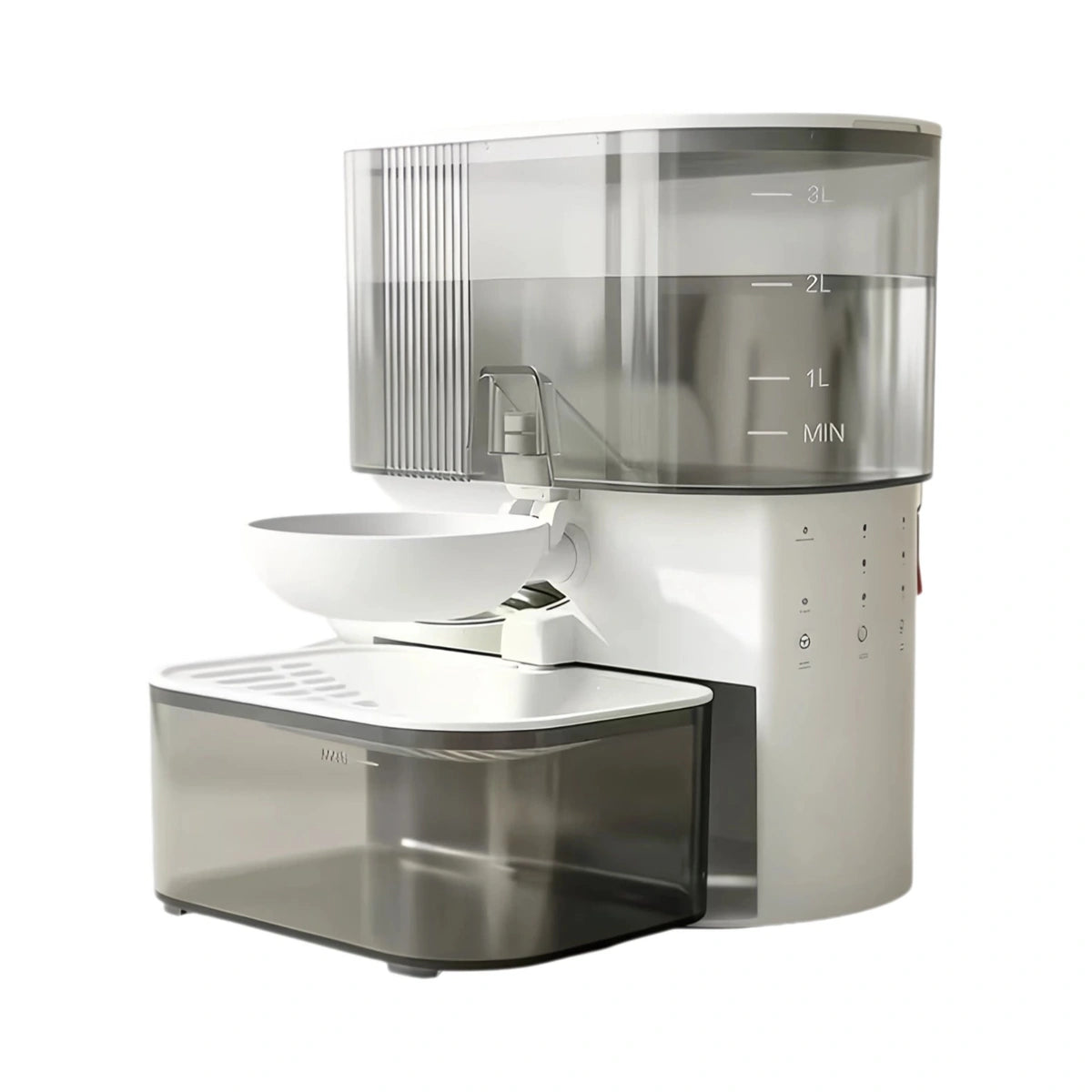 Naipet tall water dispenser with upper reservoir and lower collection drawer