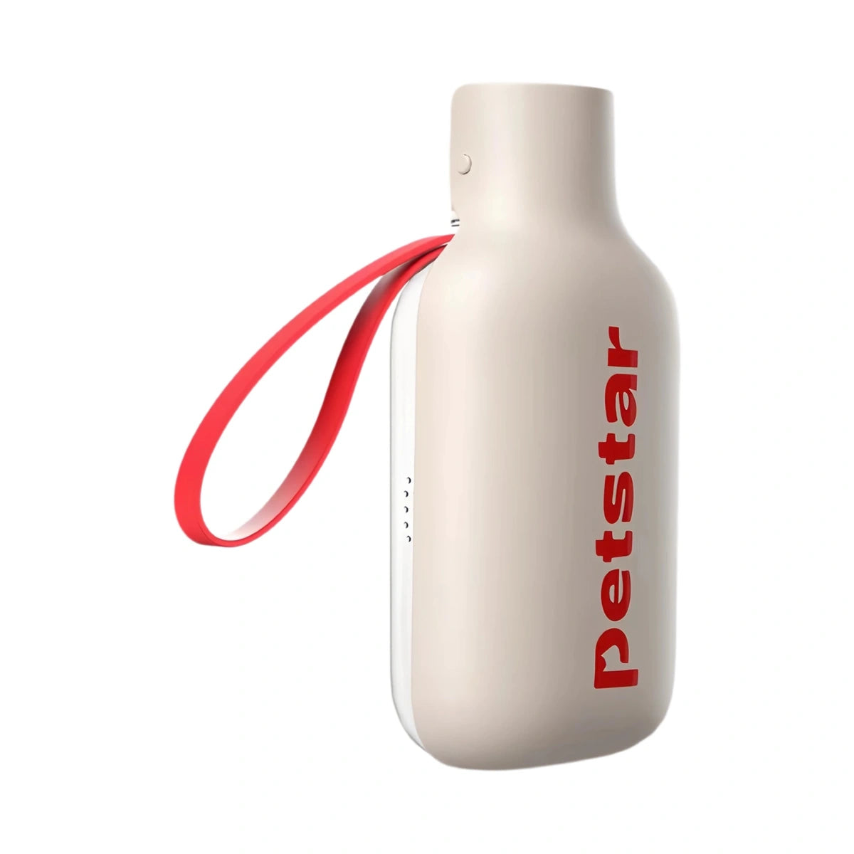 Beige Petstar folding water bottle with red wrist strap
