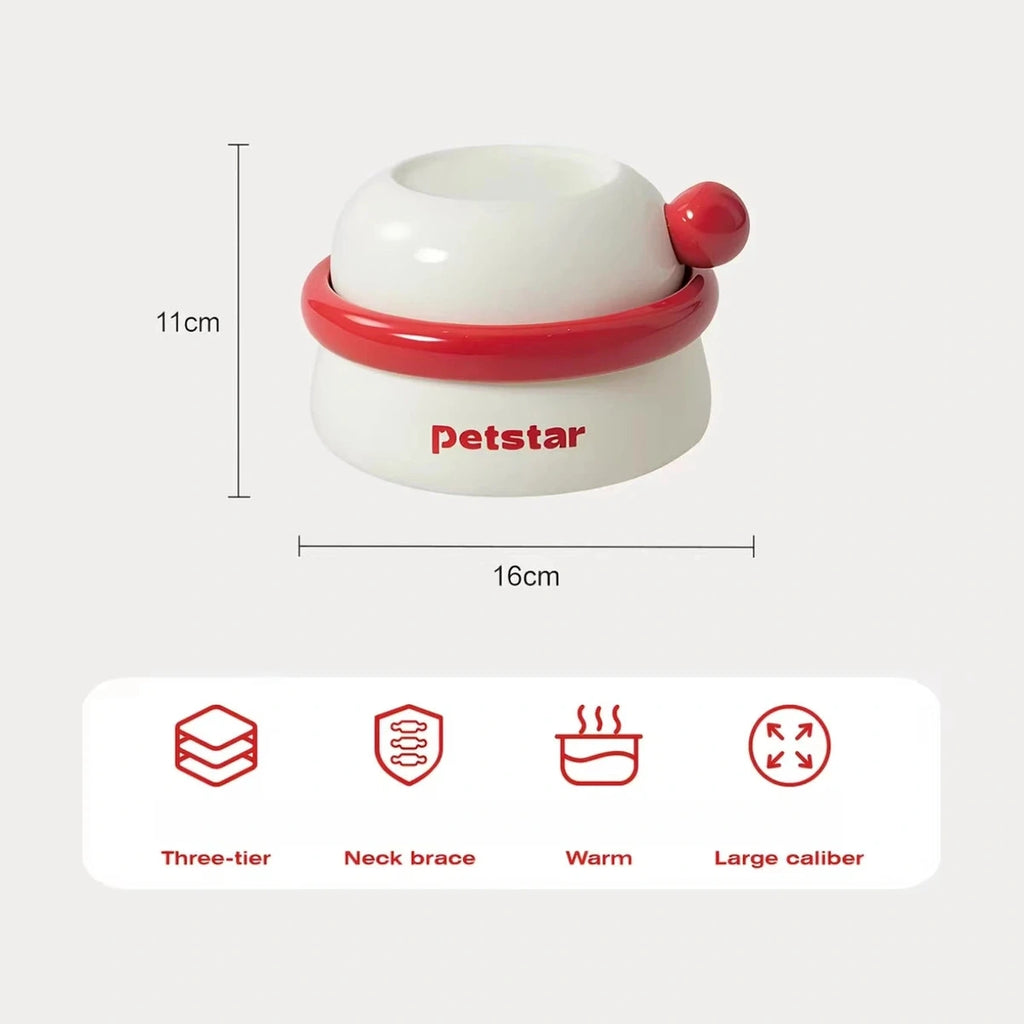 Petstar stacked ceramic bowl dimensions: 16 cm wide and 11 cm high