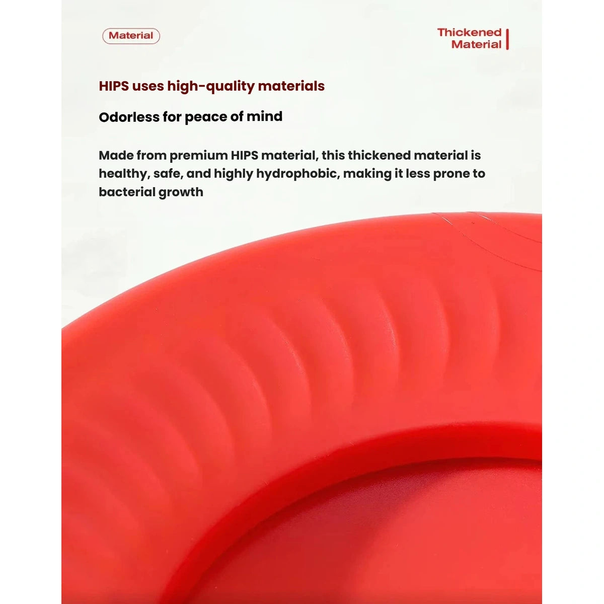 Close-up of the red Petstar bowl insert and material label